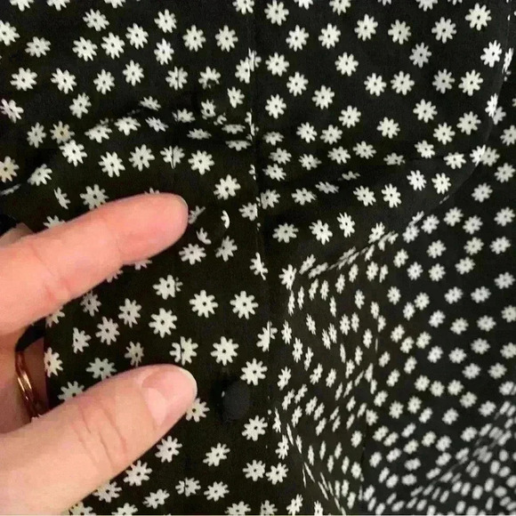 Princess Polly Black White Marion Floral Tie Front Mini Dress Size 4 - Picture 7 of 9